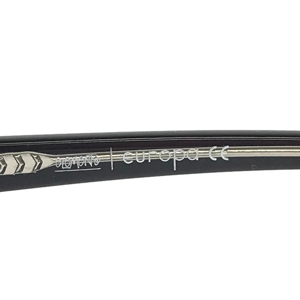 Elements Eyeglasses Frames EL262 C3 Black on Clear Rectangle Full Rim 52-16-135